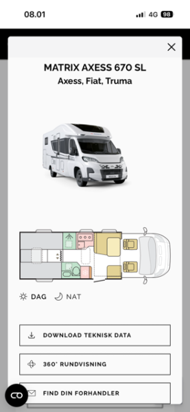 Adria Fiat Ducato Flak/chassi 140 Multijet 2,2 D Wohnmobil - Aalborg, Dänemark