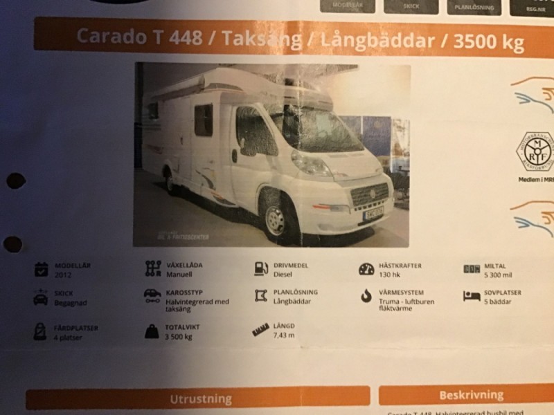 Carado T 448 Wohnmobil - Norrköping, Schweden