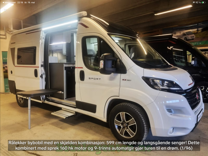 Fiat Roller Team Livingstone 6 Husbil - Kabelvåg, Norge