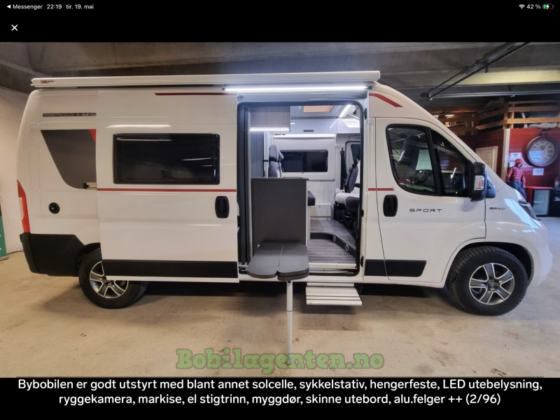 Fiat Roller Team Livingstone 6 Husbil - Kabelvåg, Norge