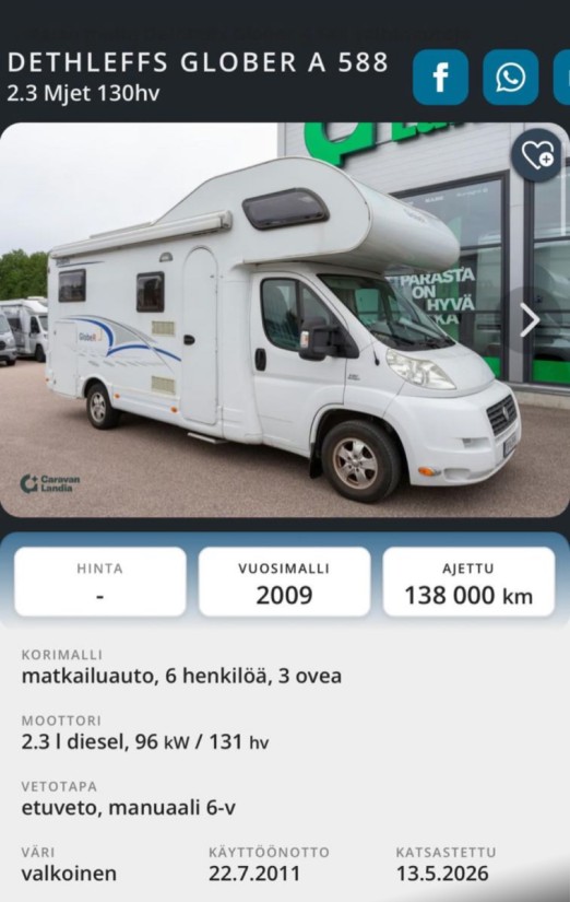 Dethleffs Glober A 588 Matkailuauto - Esbo, Suomi