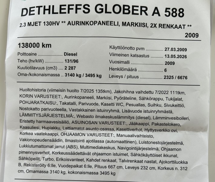 Dethleffs Glober A 588 Wohnmobil - Esbo, Finnland