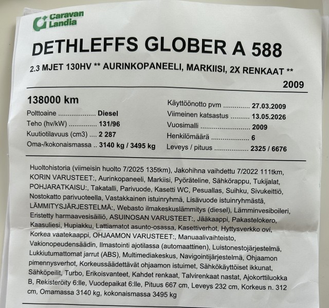 Dethleffs Glober A 588 Matkailuauto - Esbo, Suomi