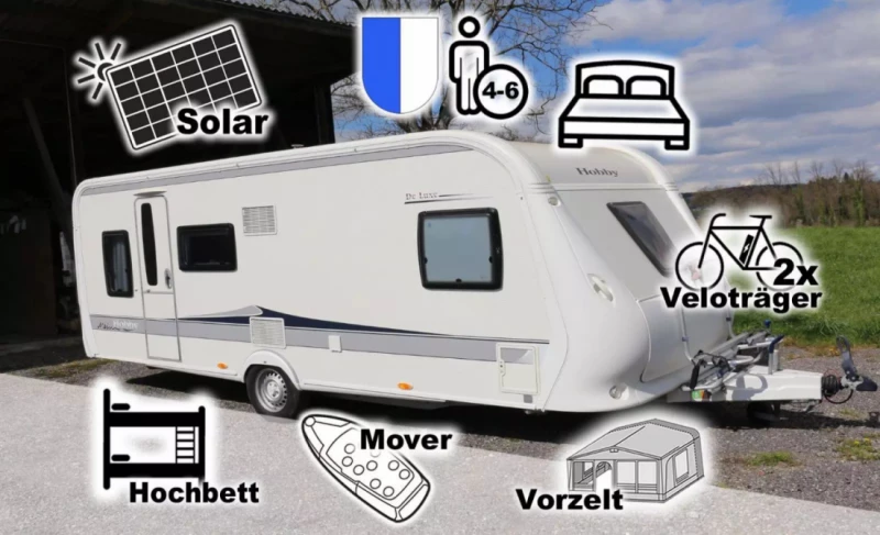 Hobby deLuxe 560KMFe Hochbett Wohnwagen - Emmen, Schweiz